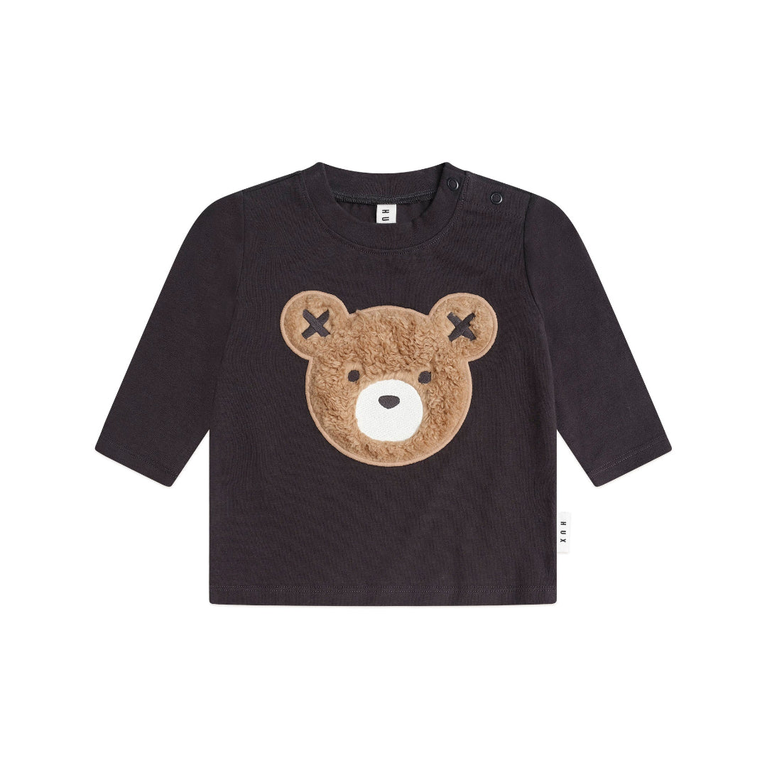 Soft Black Furry Huxbear Longsleeve Top