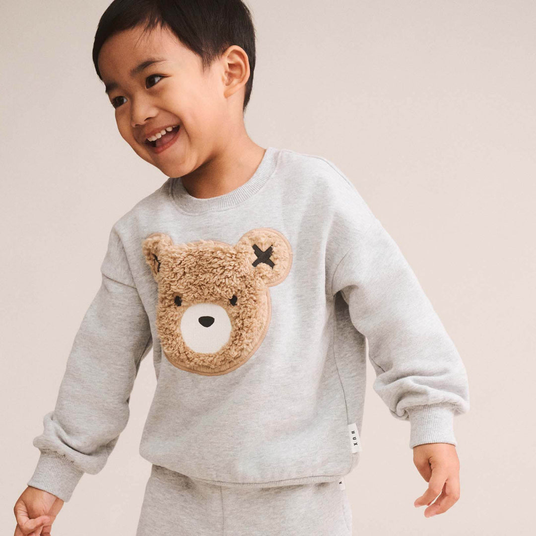 Grey Marble Furry Huxbear Sweatshirt