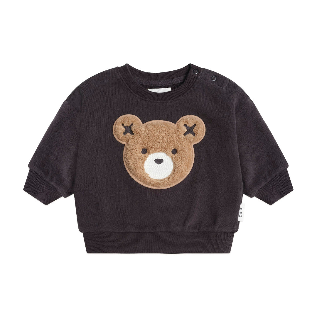 Soft Black Furry Huxbear Sweatshirt