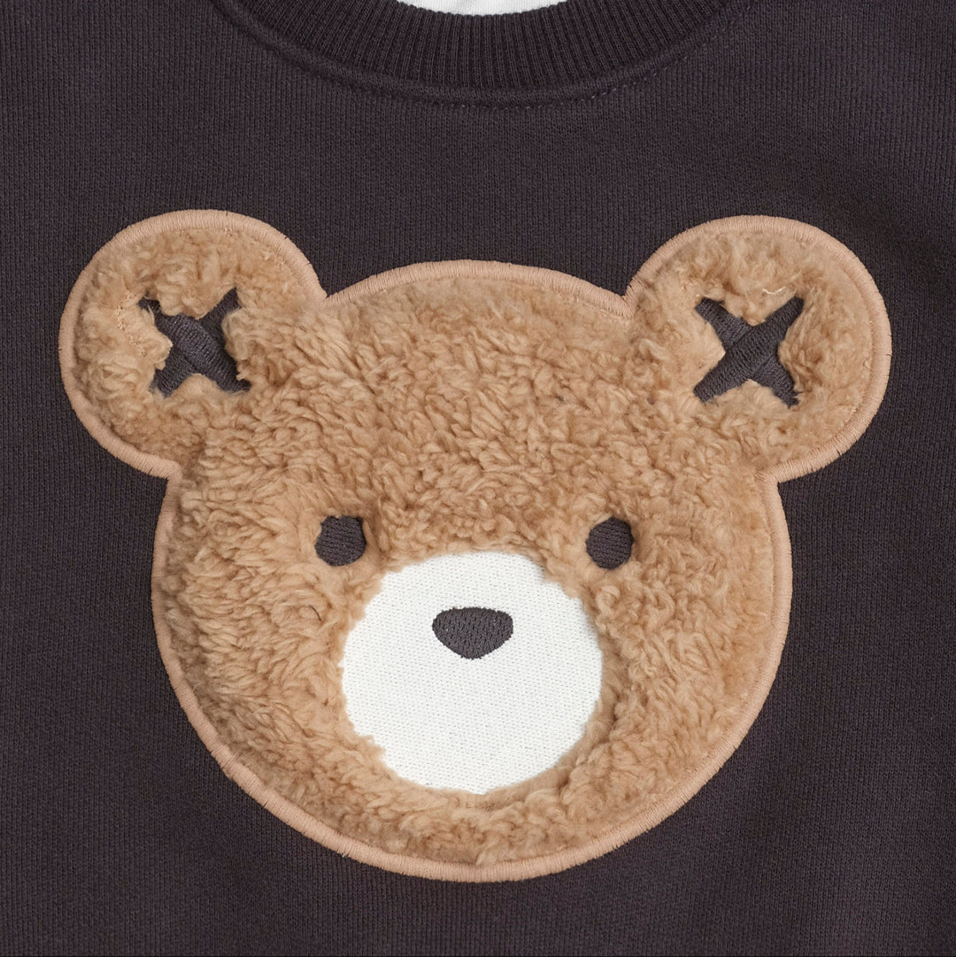 Soft Black Furry Huxbear Sweatshirt