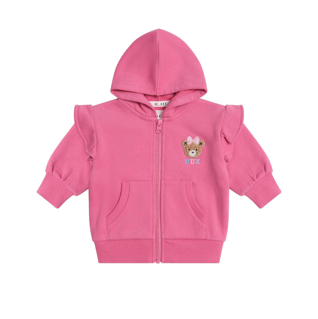 Berry Zip Up Frill Hoodie