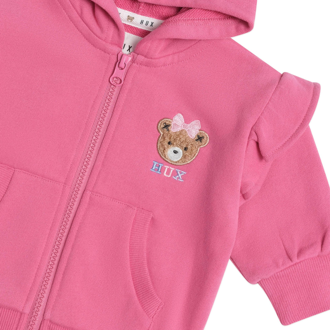 Berry Zip Up Frill Hoodie