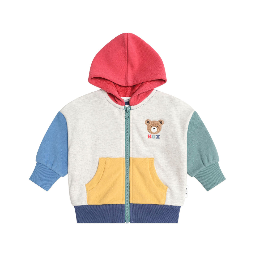 Colour Block Huxbear Zip Up Hoodie