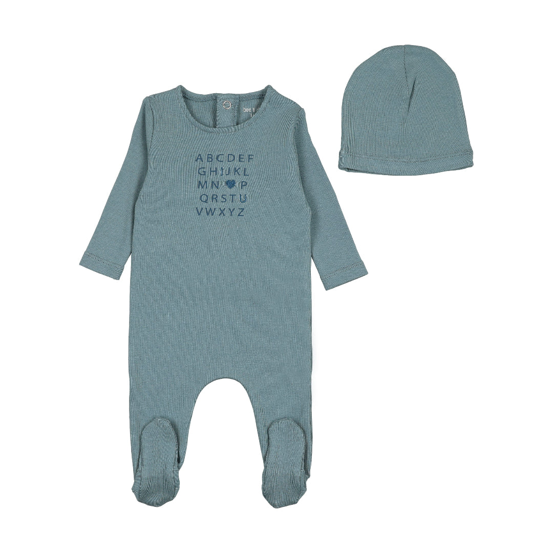 Deep Marine I Love You Footie/Bonnet