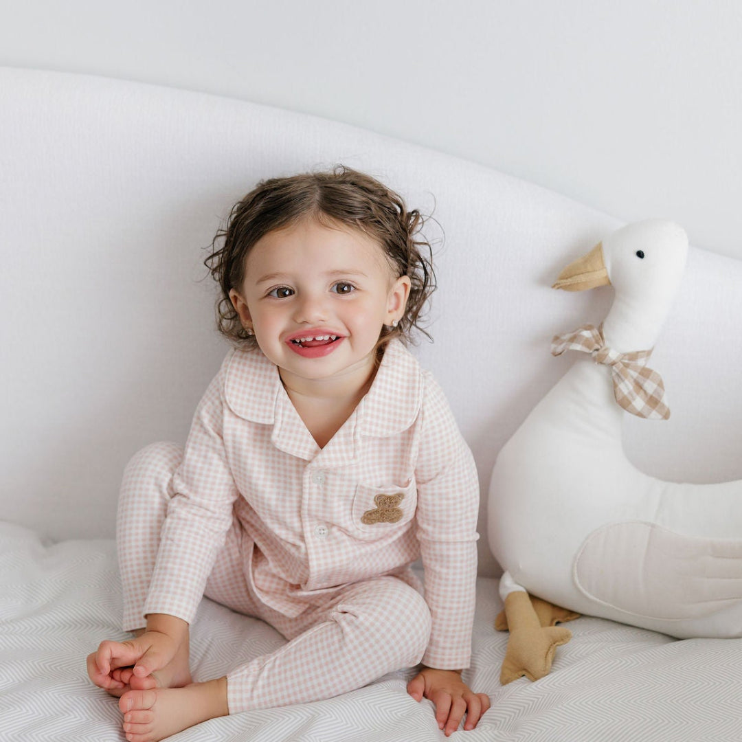 Pink Gingham Teddy Collection Pajamas