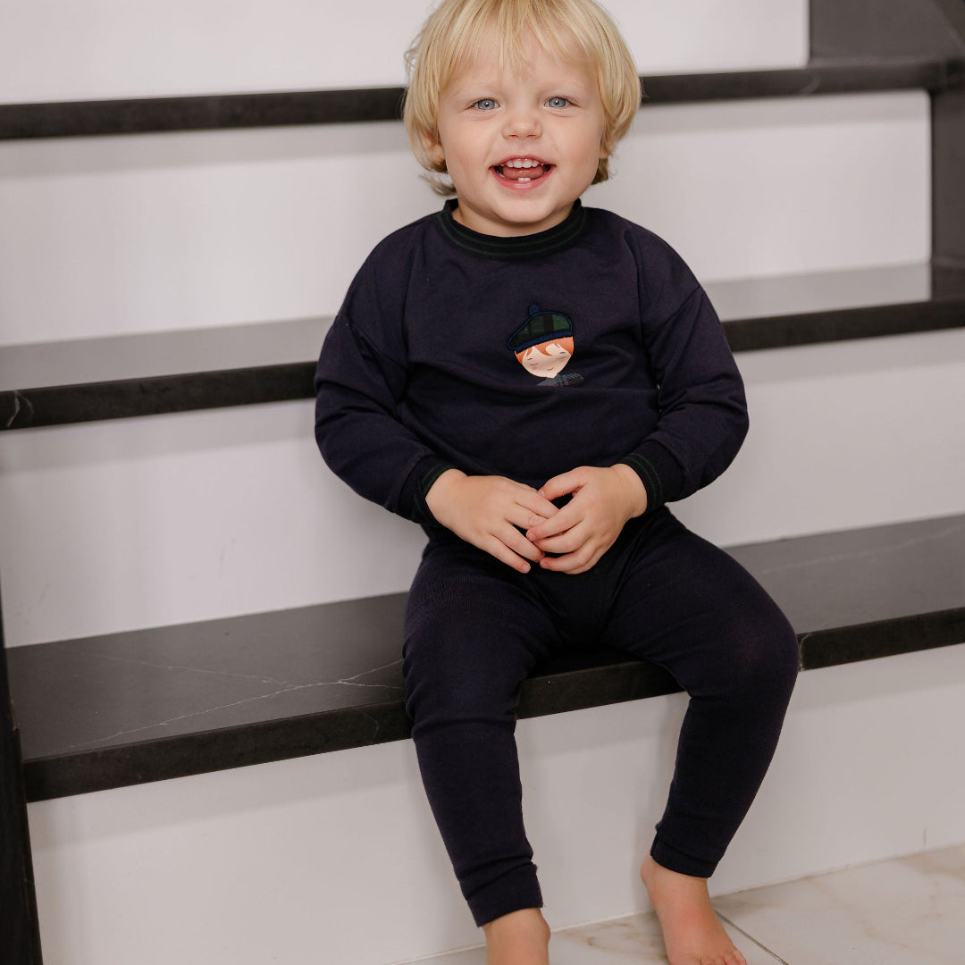 Navy French Terry Scottish Collection 2 Piece Set