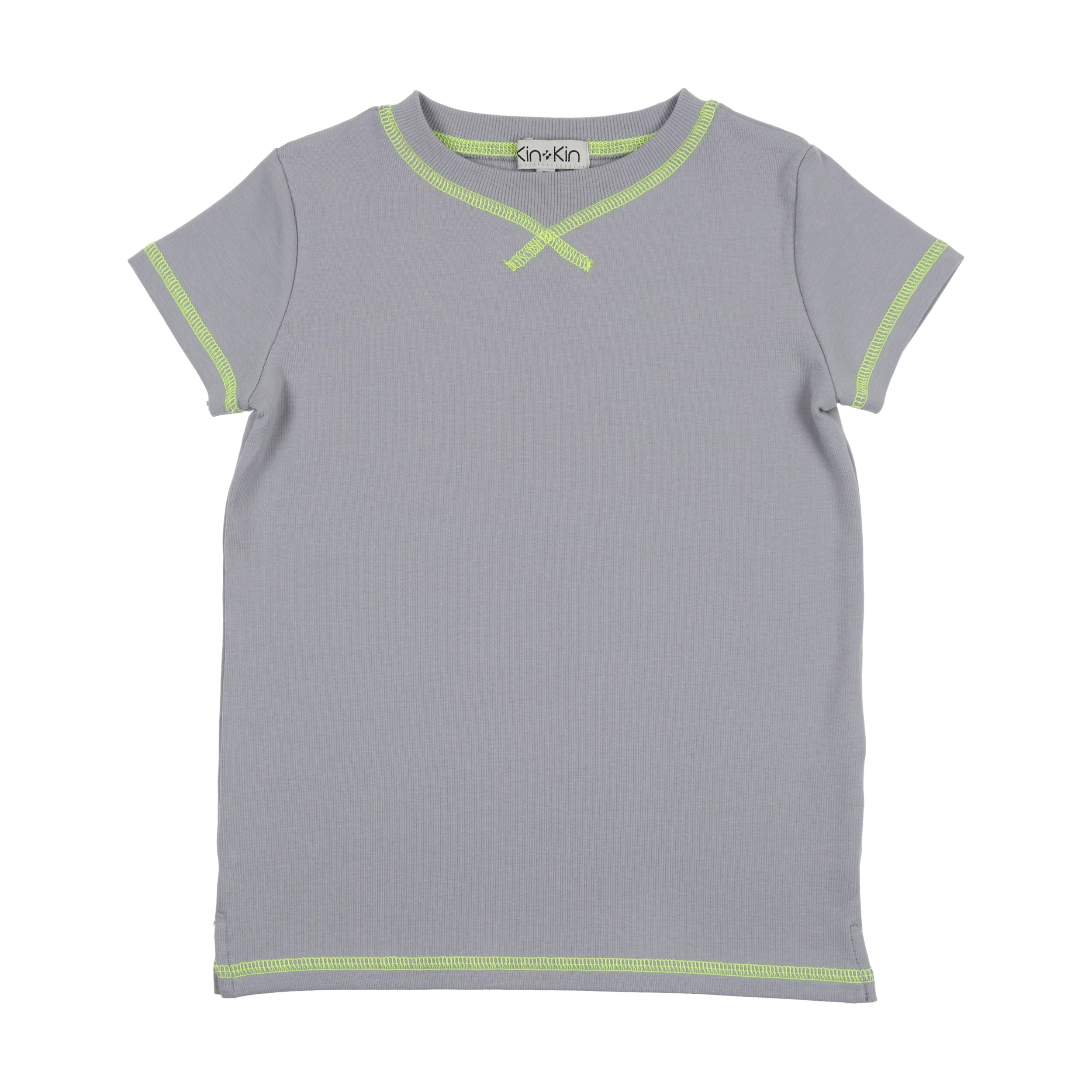 Powder Blue & Neon Green Thread Jersey T-Shirt