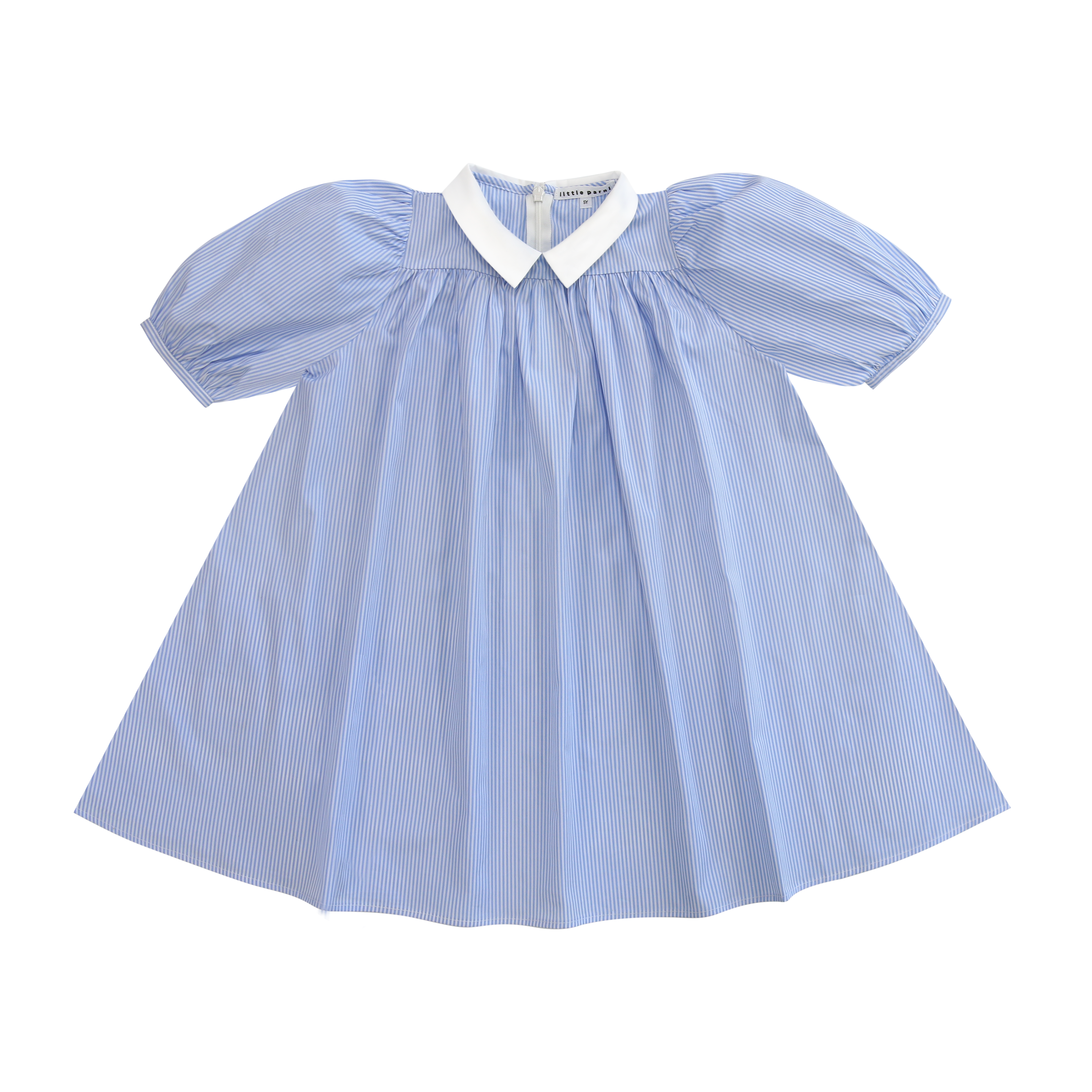 Blue Stripe Girl's Collar Dress