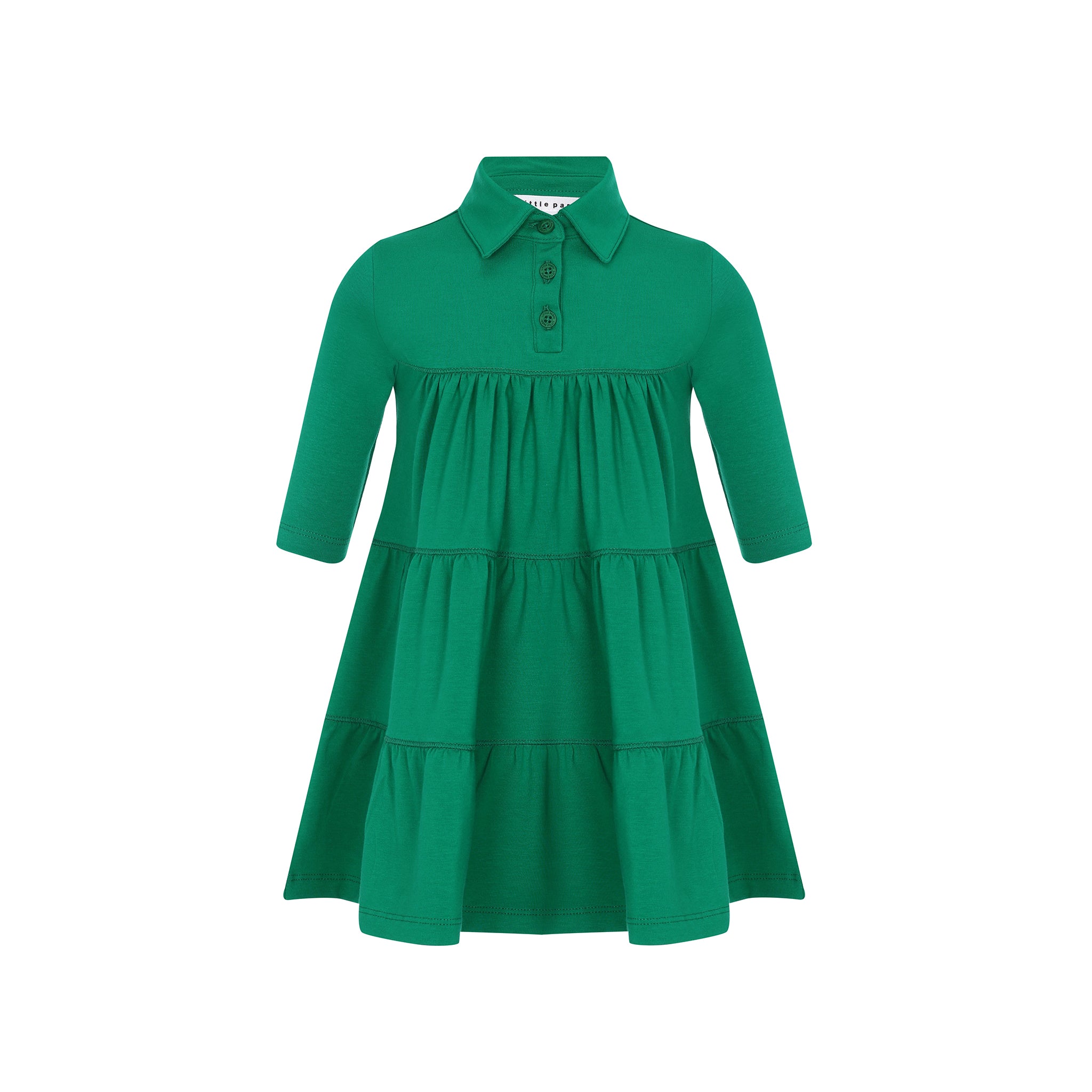 Green Tiered Logo Dress