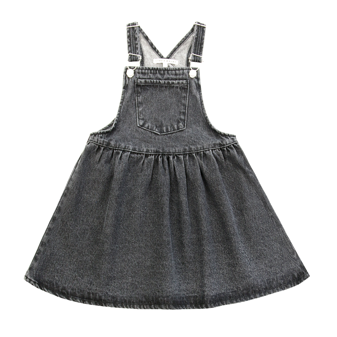 Black Denim Pinafore Dress