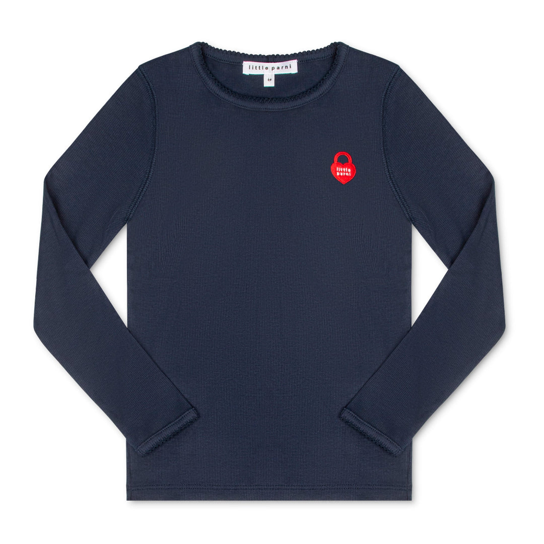 Navy Blue Vintage Long Sleeve Tee