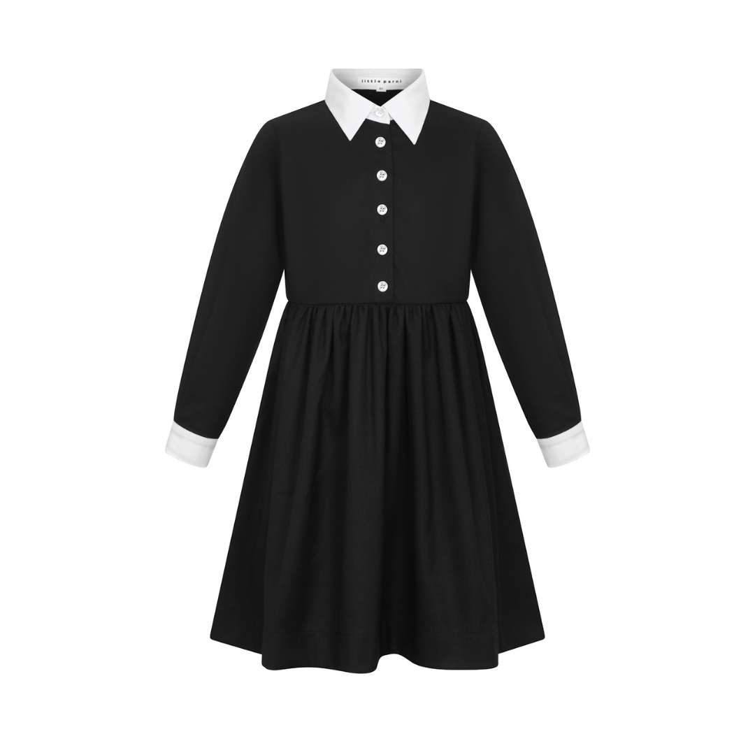 Black White Collared Dress
