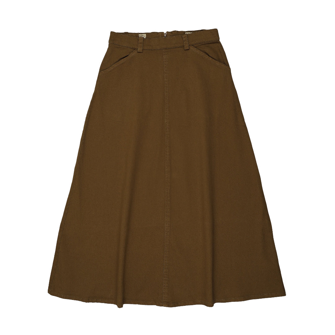 Green Bronze Teen Denim Maxi Skirt