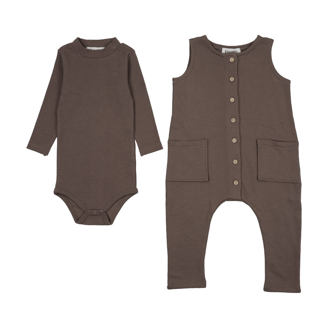 Chestnut Baby Jumpsuit + Onesie Set