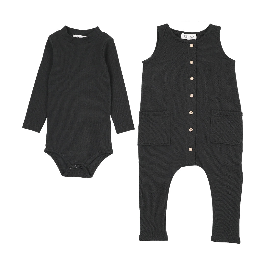Black Baby Jumpsuit + Onesie Set