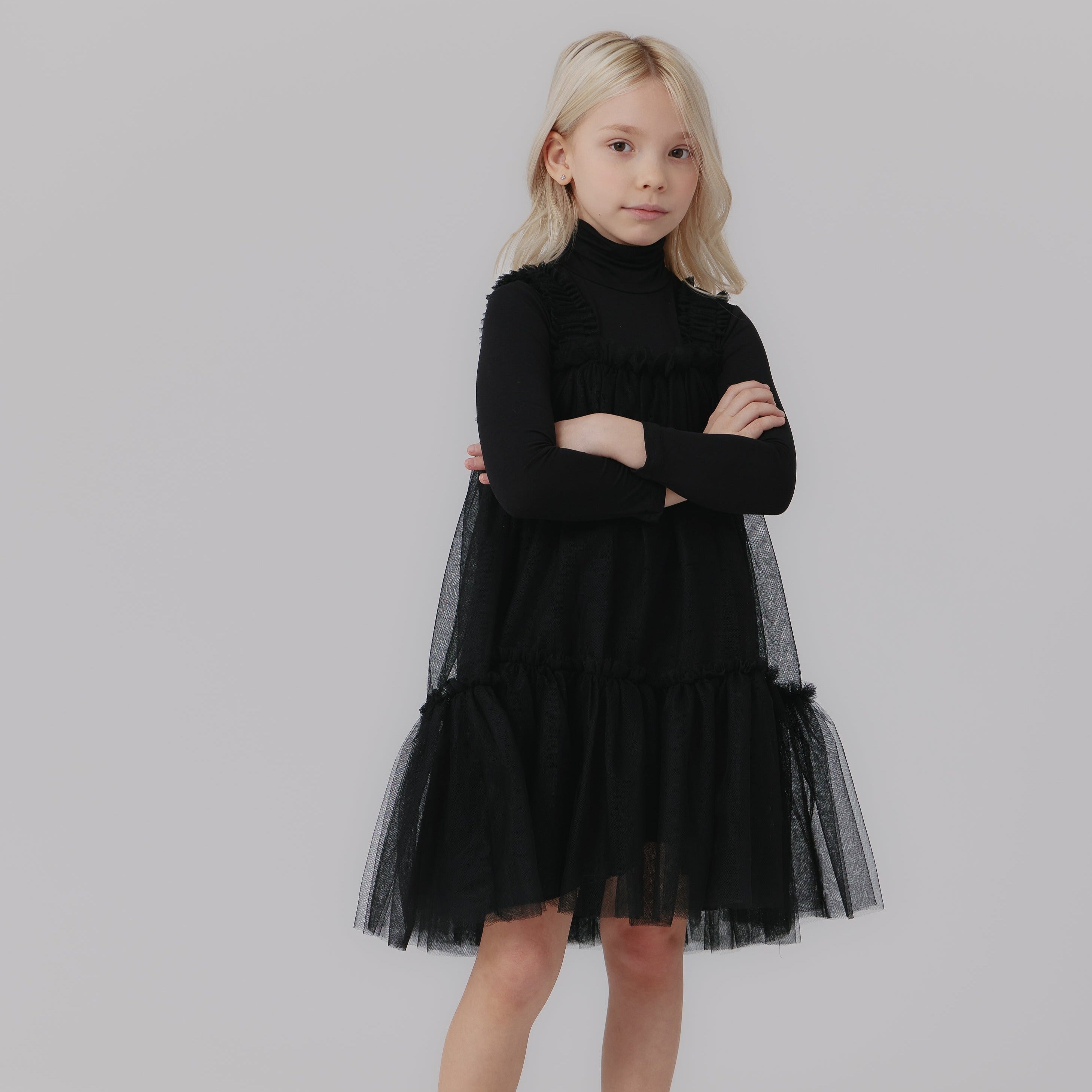 Black Tulle Midi Jumper