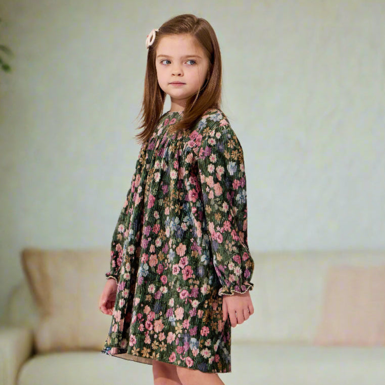 Green Krinkle Velvet Dress