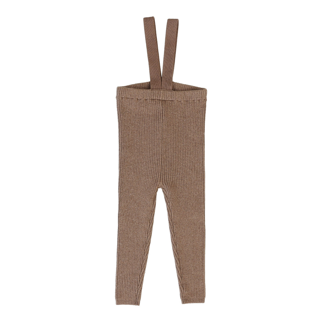Dark Sand Knit Suspender Leggings