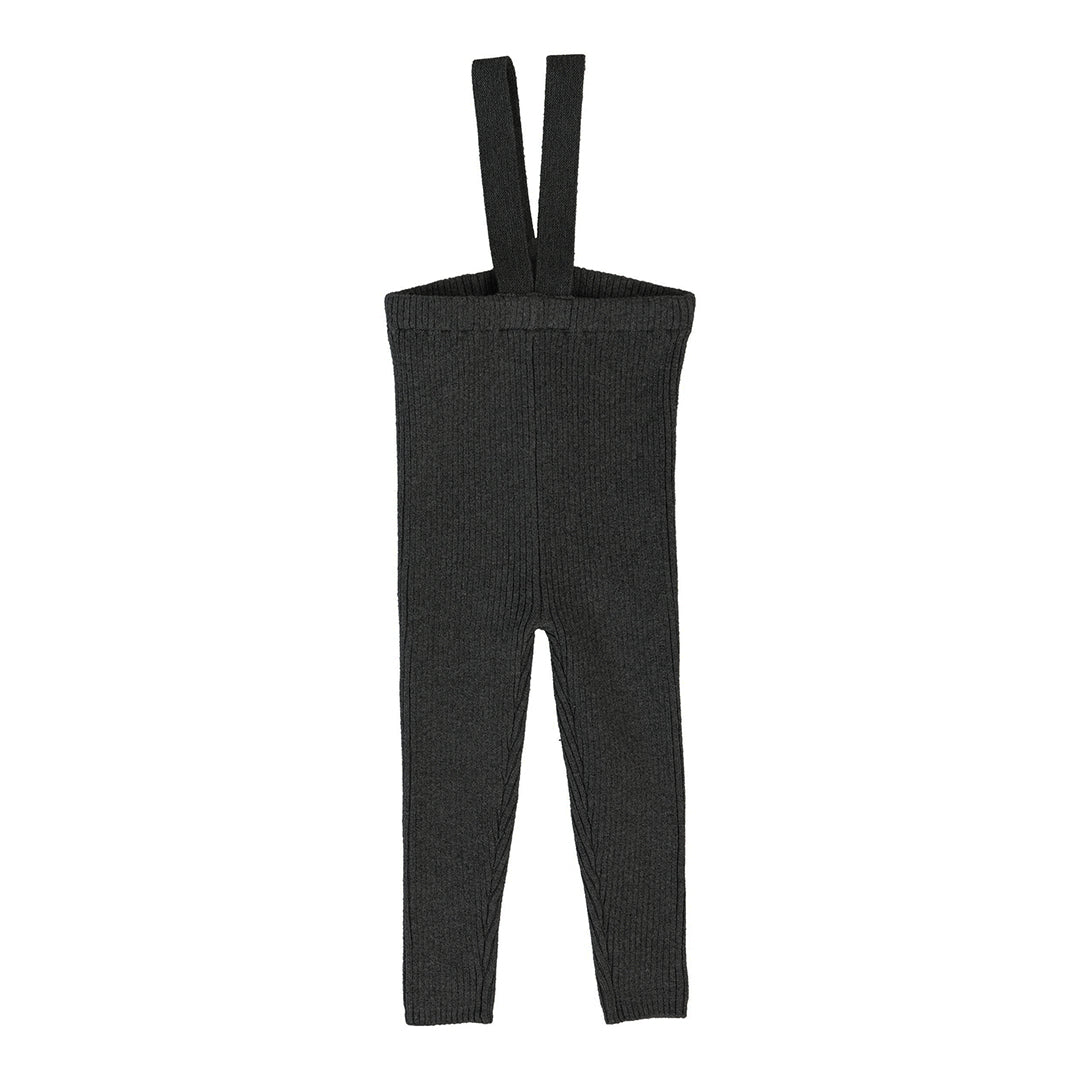 Heather Grey Knit Suspender Leggings