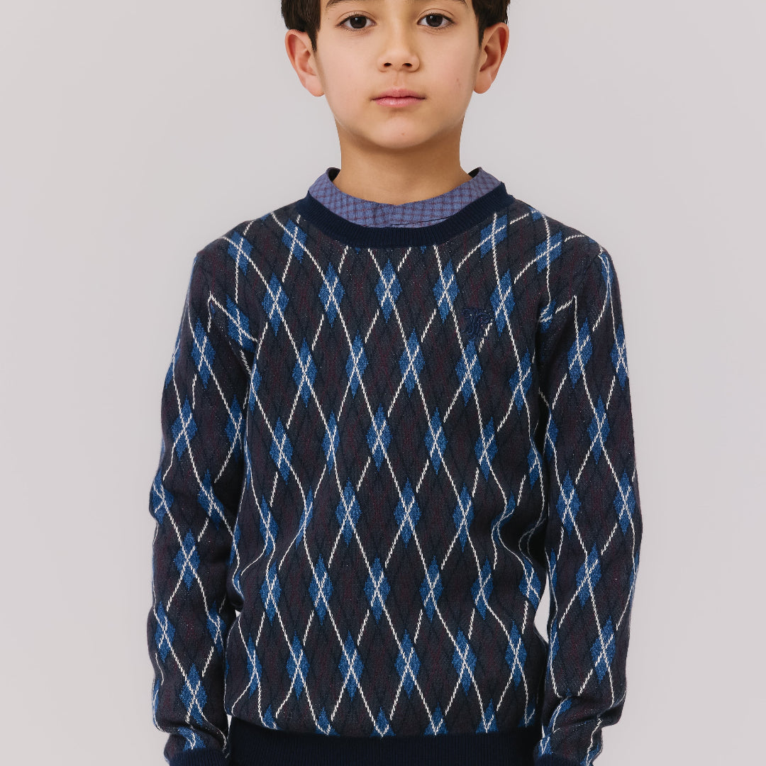 Multi Jared Argyle Knit Sweater