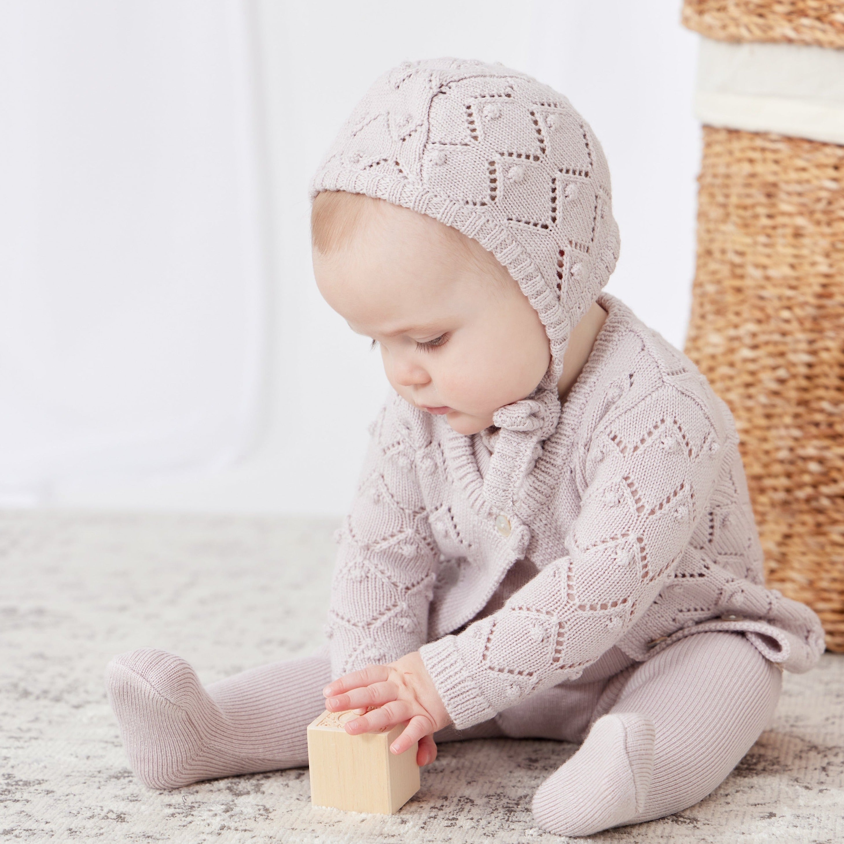 Oatmeal Pointelle 3 piece Set