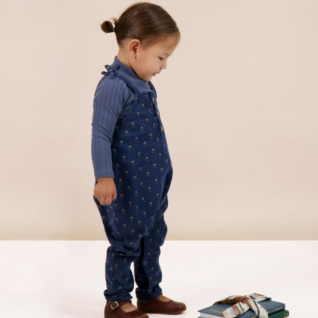 Off Blue Double Rib Mockneck