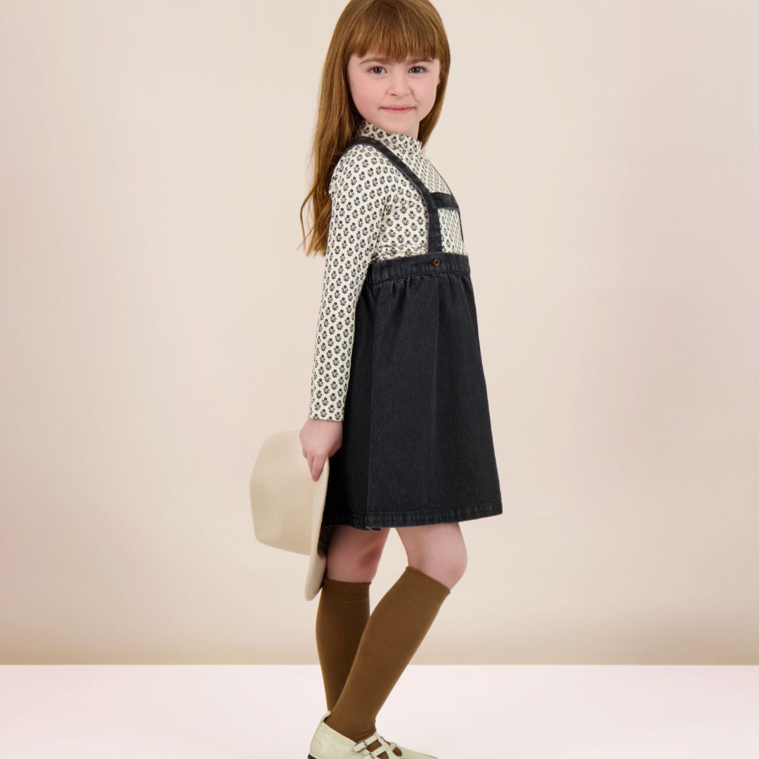 Black Denim Strap Jumper
