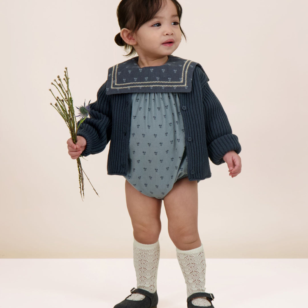 Dusty Blue Primrose Romper