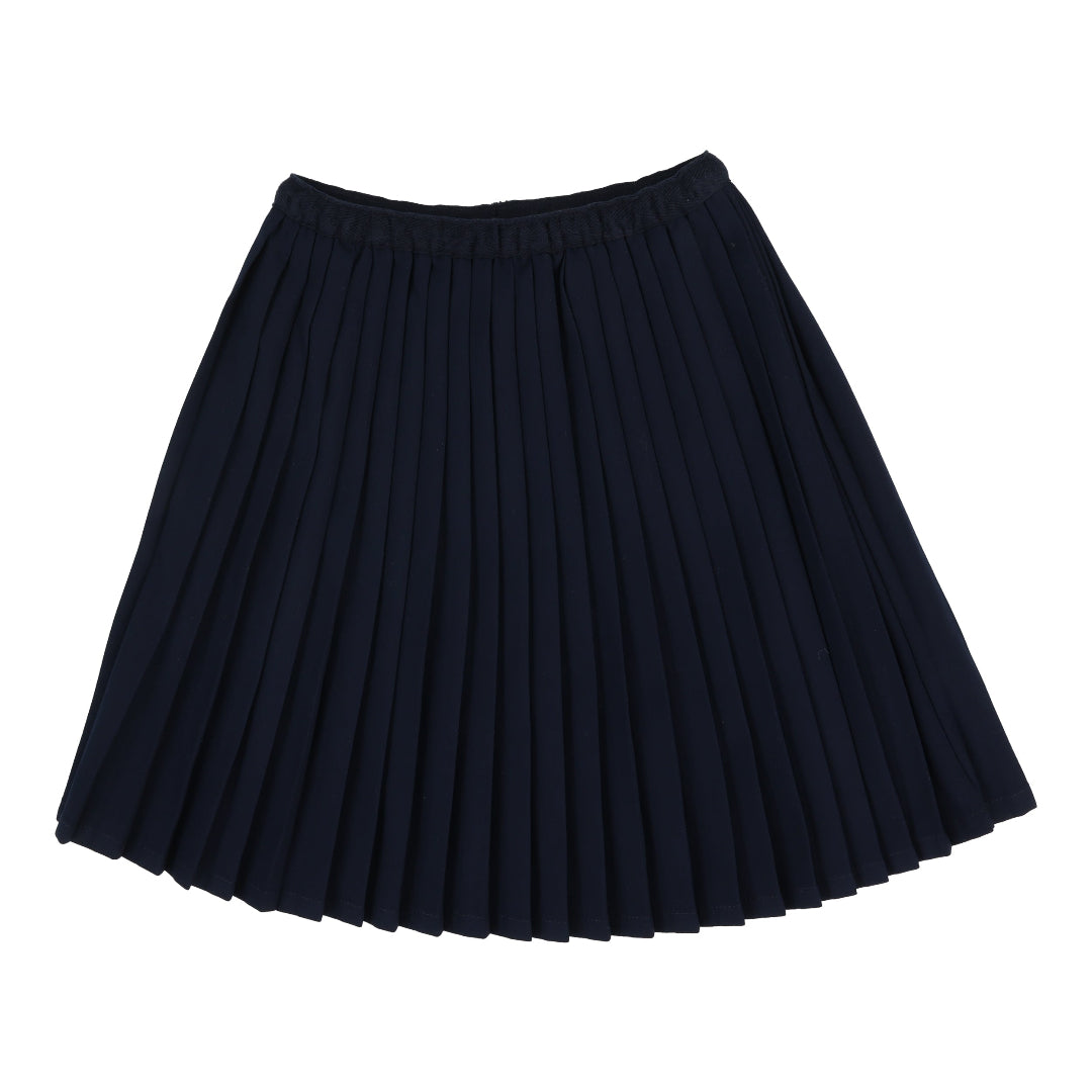 Navy Knife Pleated Skirt