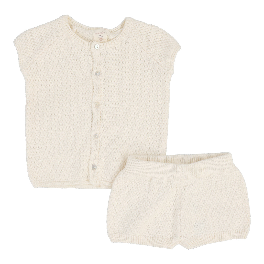 Natural Ivory Knit Boys Set