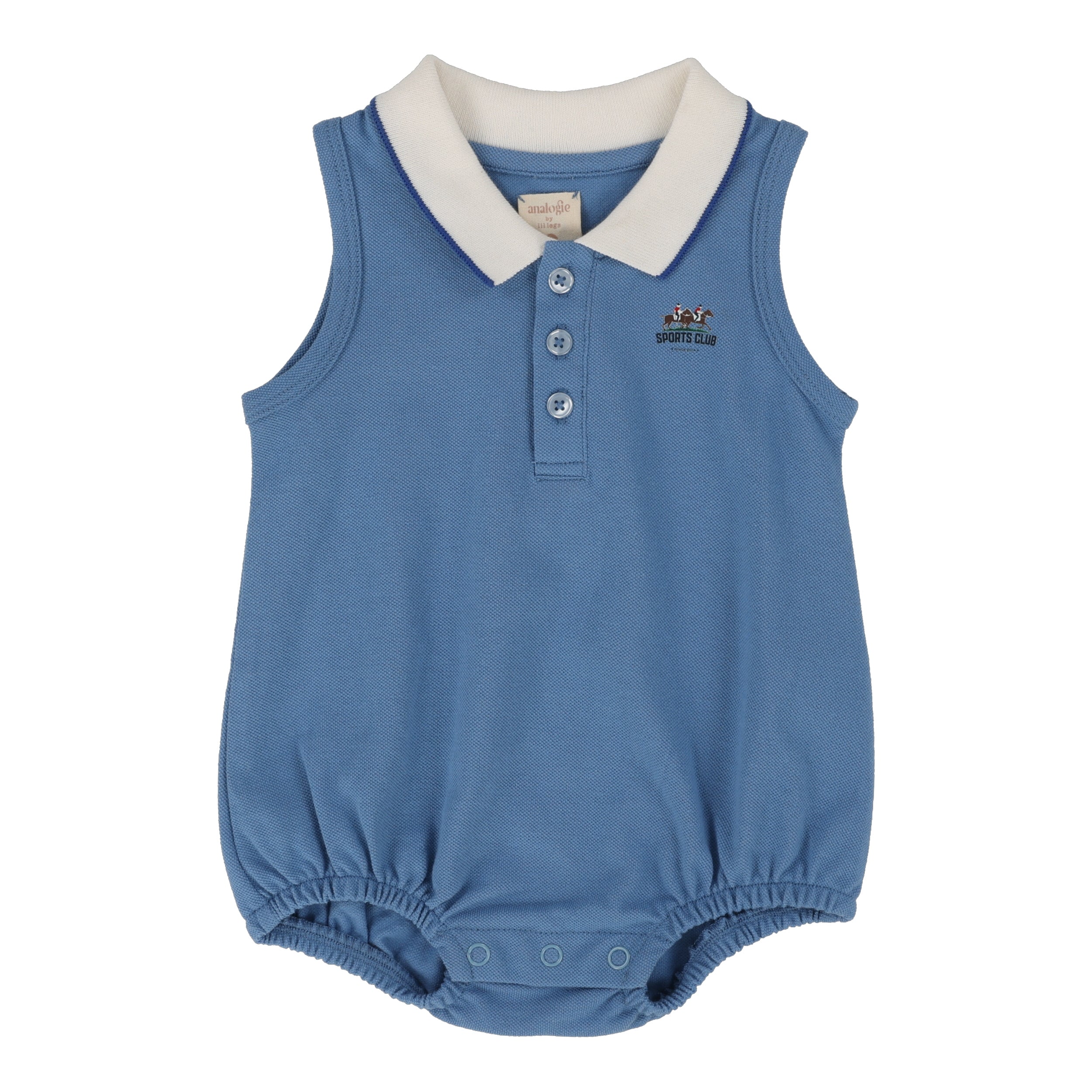 Light Blue Sleeveless Polo Romper