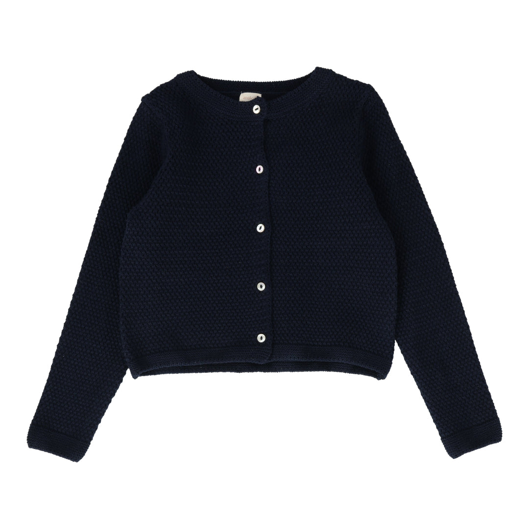 Navy Knit Classic Cardigan