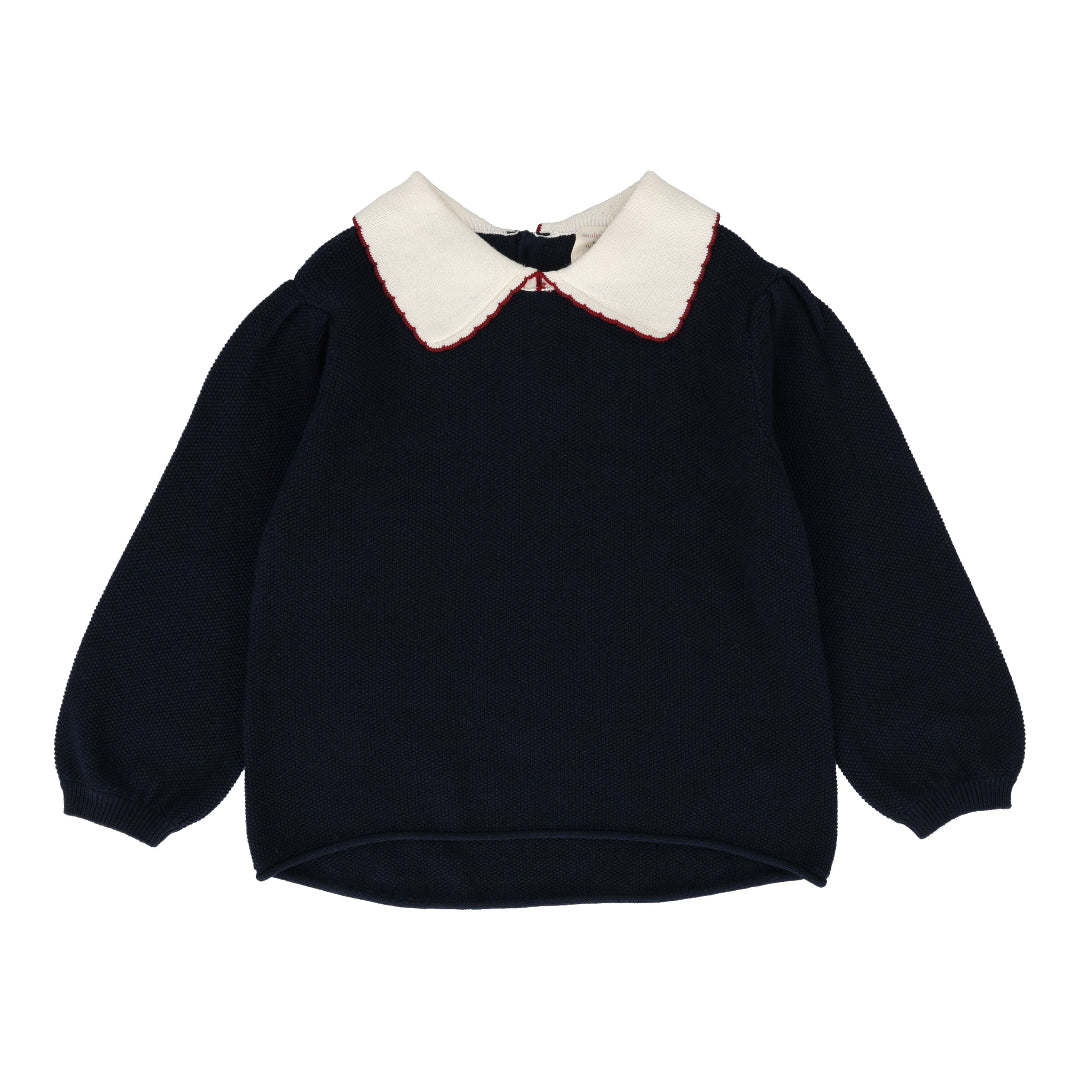 Navy Girls Knit Top