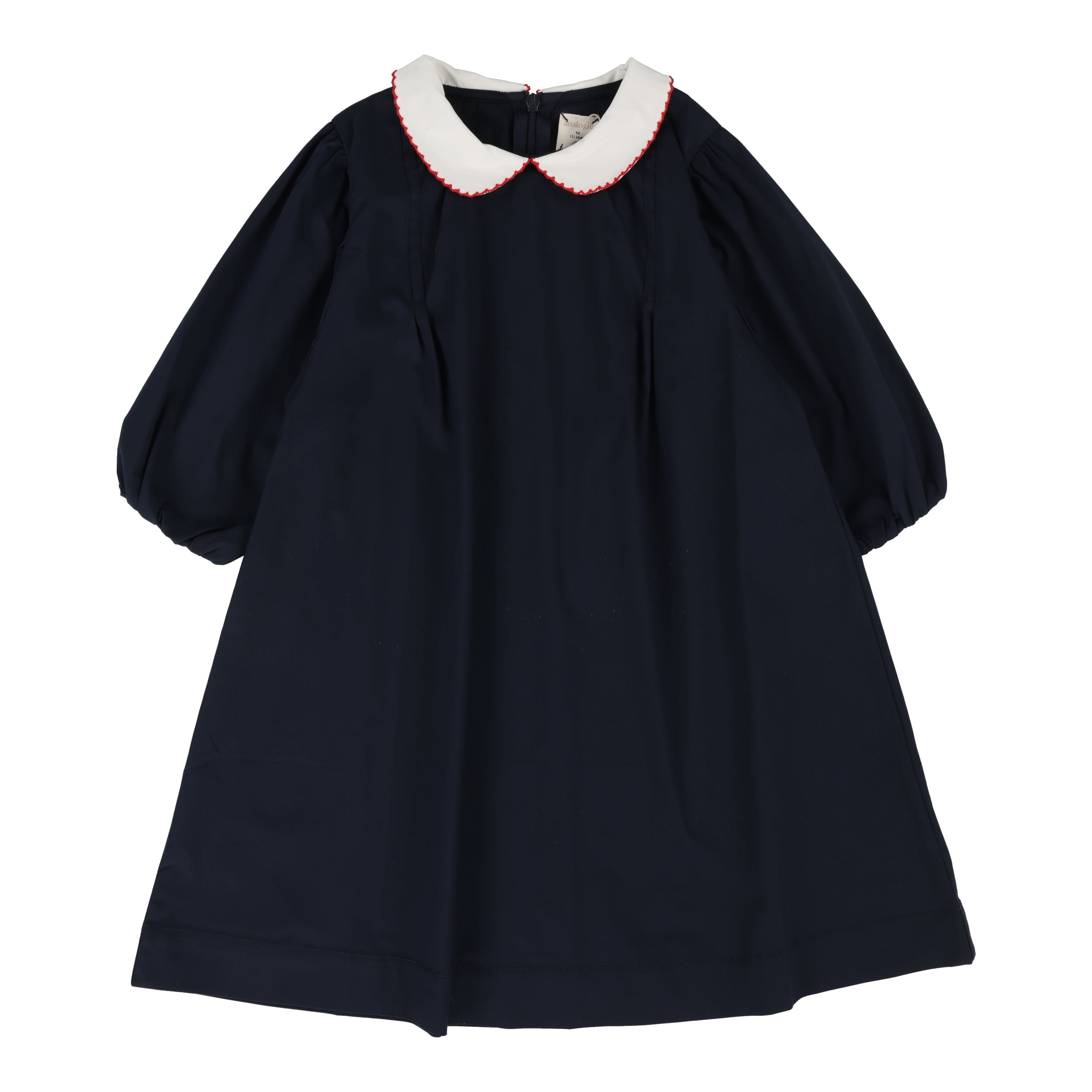 Navy Puff Sleeve Three Quarter Sleeve