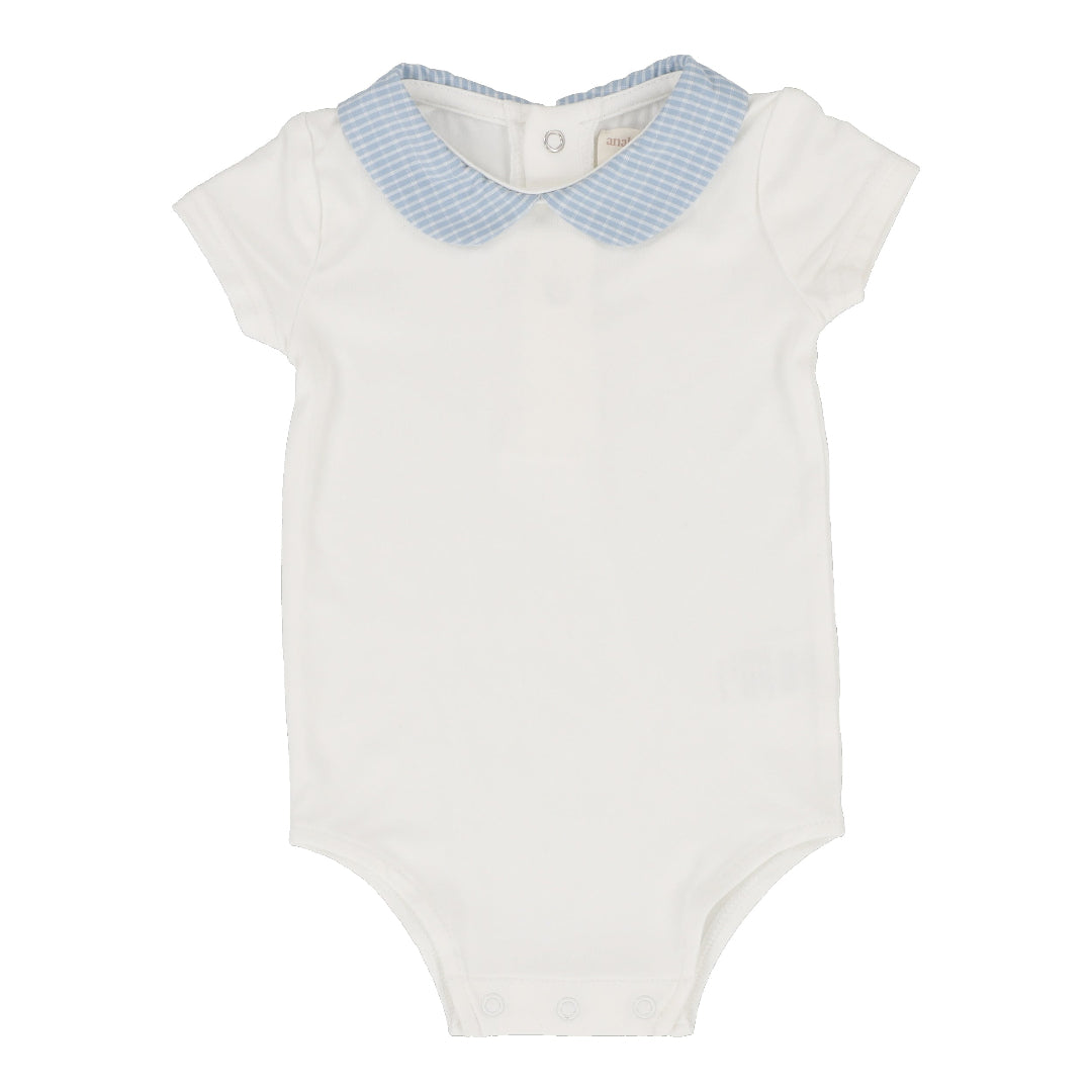 Light Blue Windowpane Collar Onesie