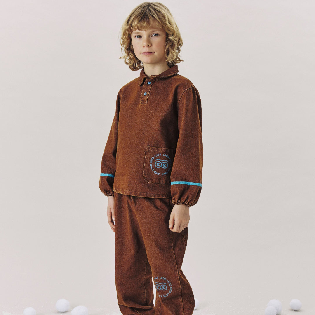 Choco Shirt, Loose Fit, Collar, Front Pocket