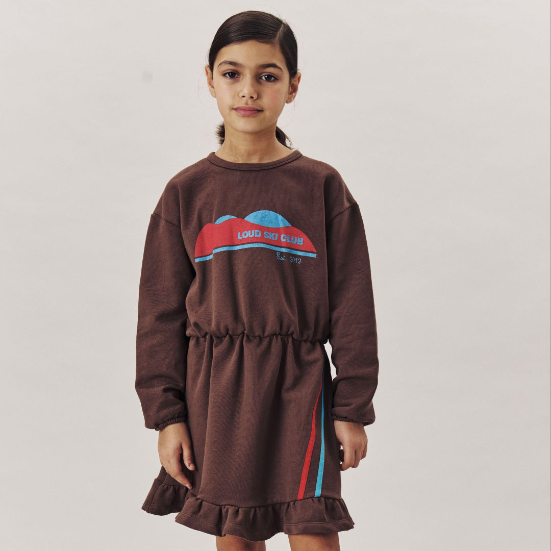 Fondue Fudge Dress w/ elastic waist, 2 tone stripe