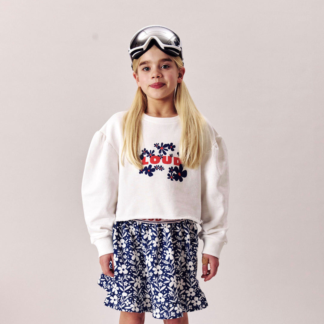 Off White Sweatshirt, Crop, Loose Fit