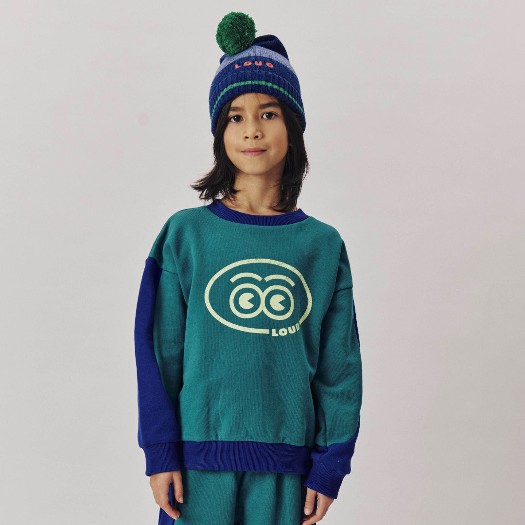 Green/ Navy Sweatshirt, Relaxed Fit