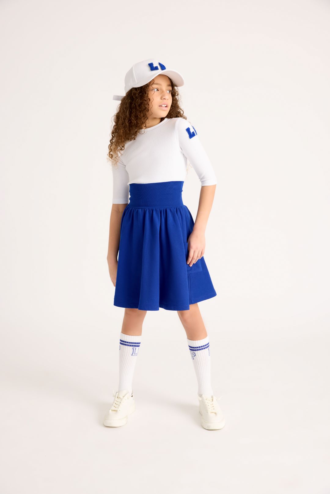 Royal Blue Short Tiered Skirt