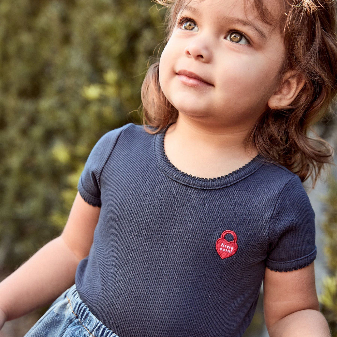 Navy Blue Vintage Short Sleeve Tee