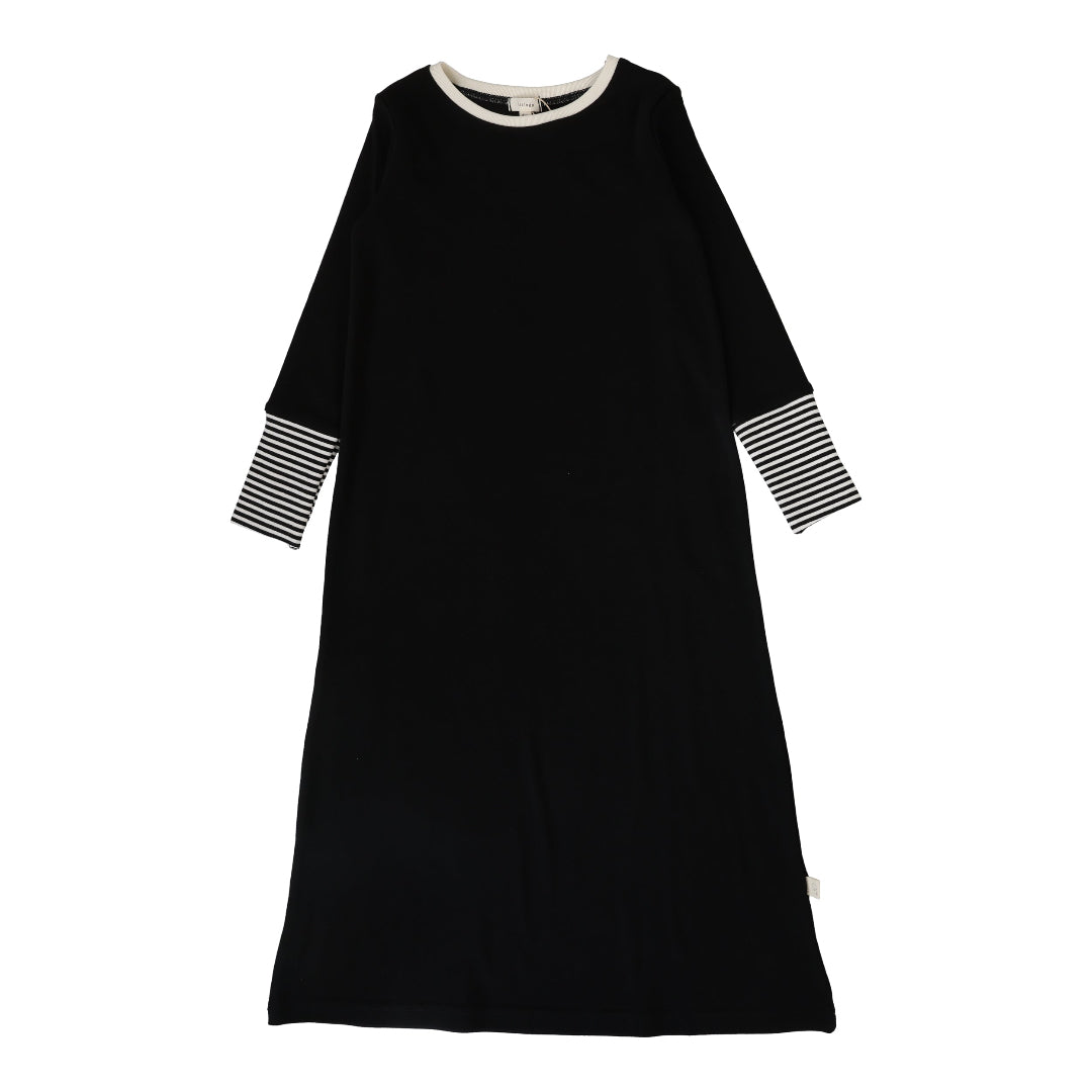 Black/Cream Striped Cuff Night Gown