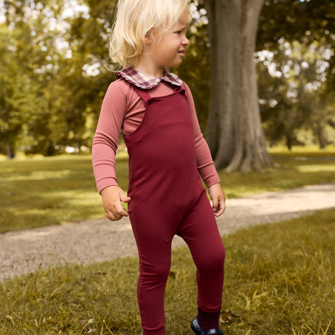 Pink French Terry Scottish Collection Body Suit + Overalls