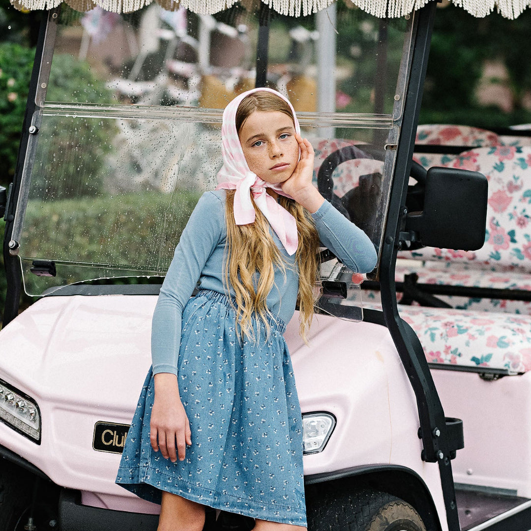 Blue Dainty Denim Circle Skirt