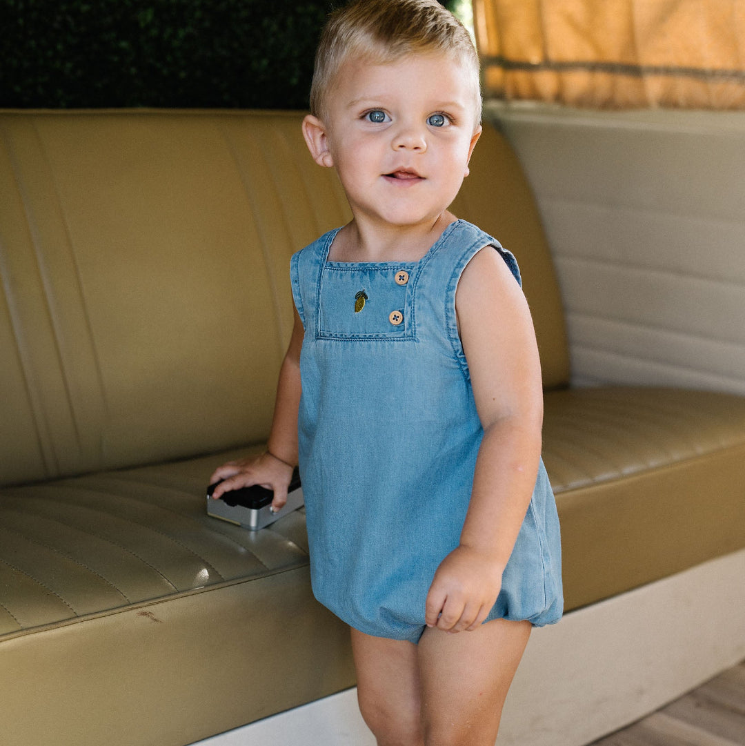 Blue Tencel Denim Capsule Boys Romper
