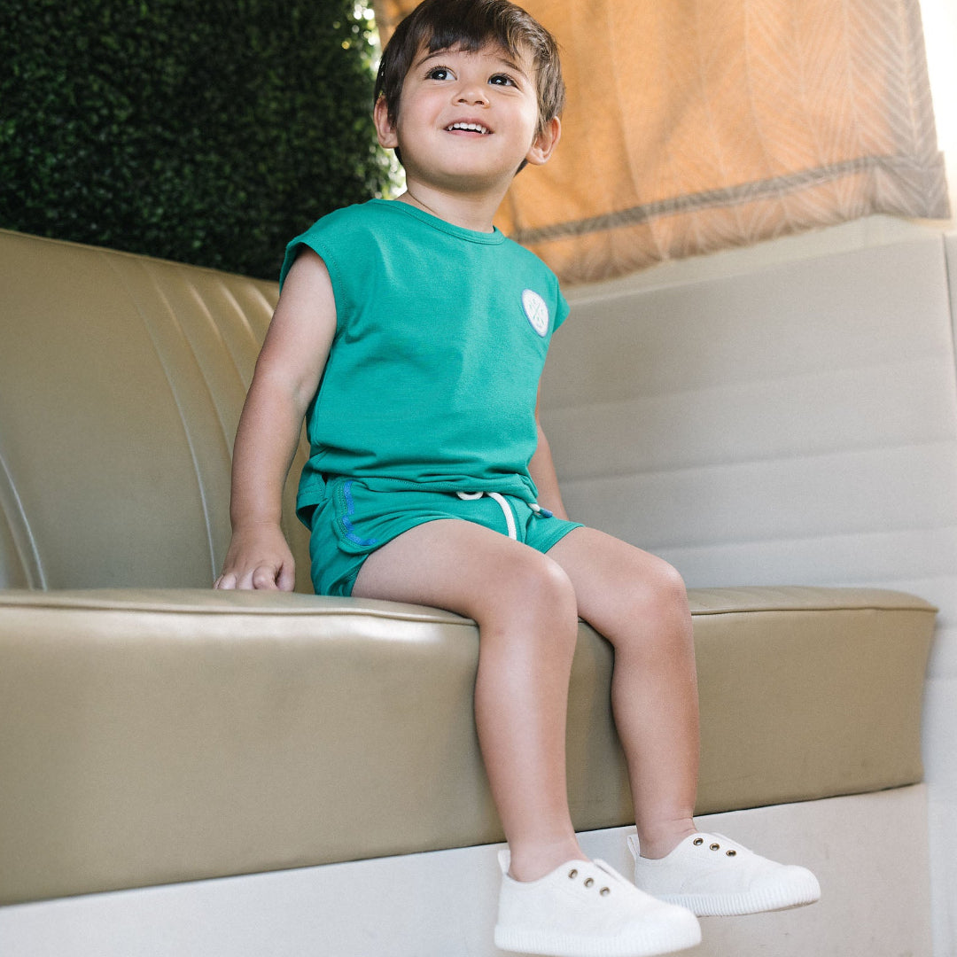 Electric Green Boating Crew Boys Set