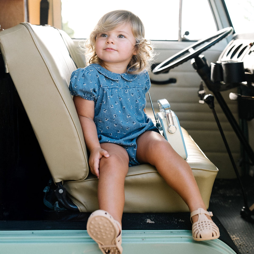 Blue Wash Dainty Denim Girls Romper