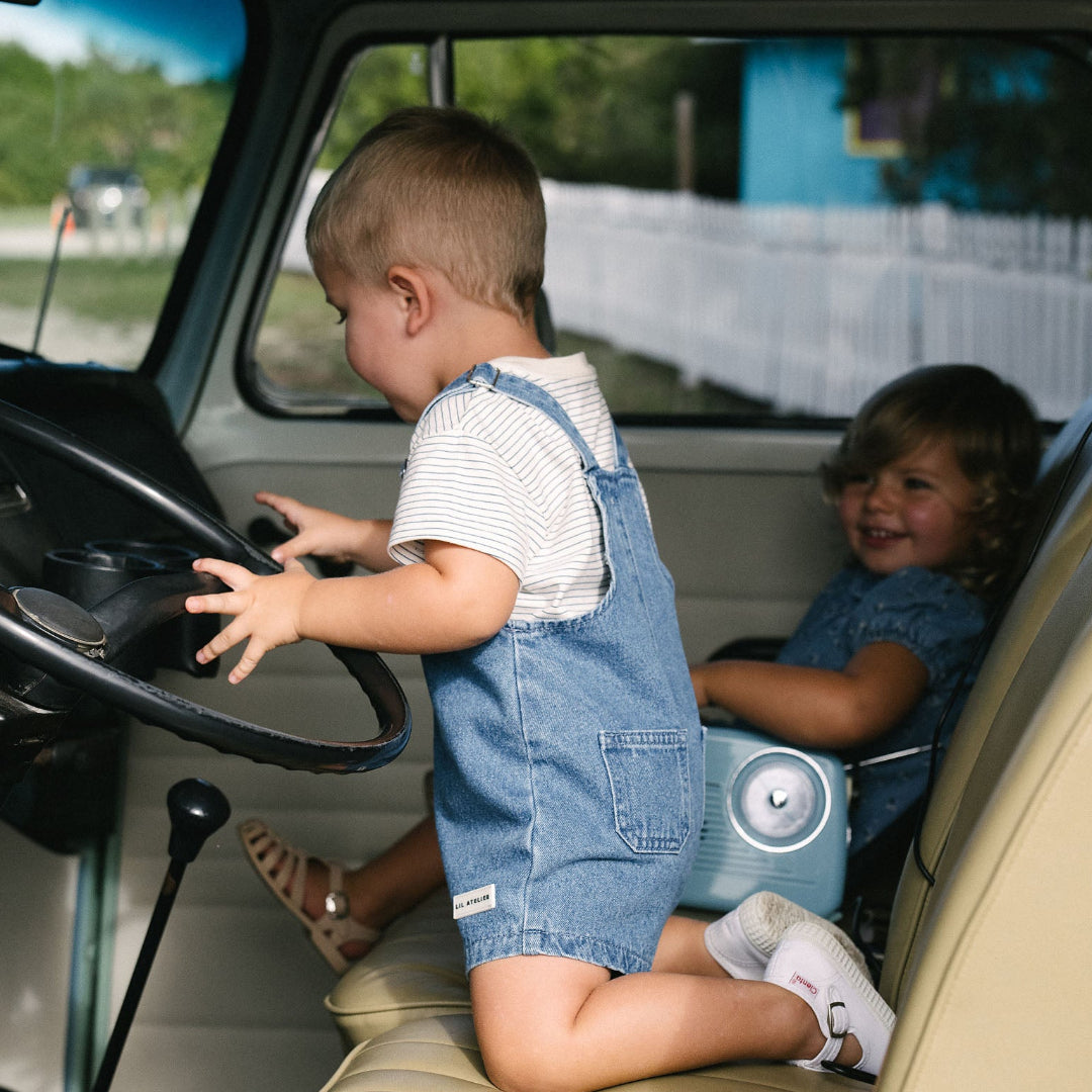 Mid Blue Wash Denim City Boys Romper