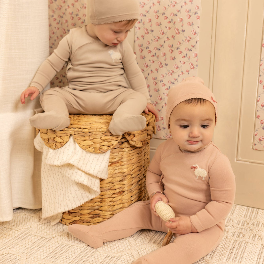 Tea Rose Little Lamb Footie/Beanie
