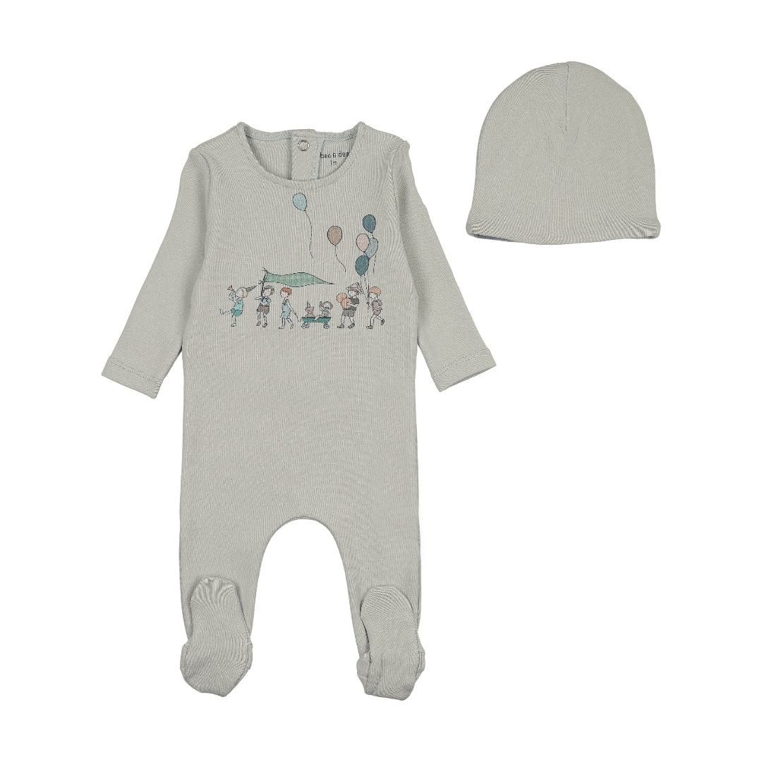 Blue Mist Little Tot Parade Footie/Bonnet